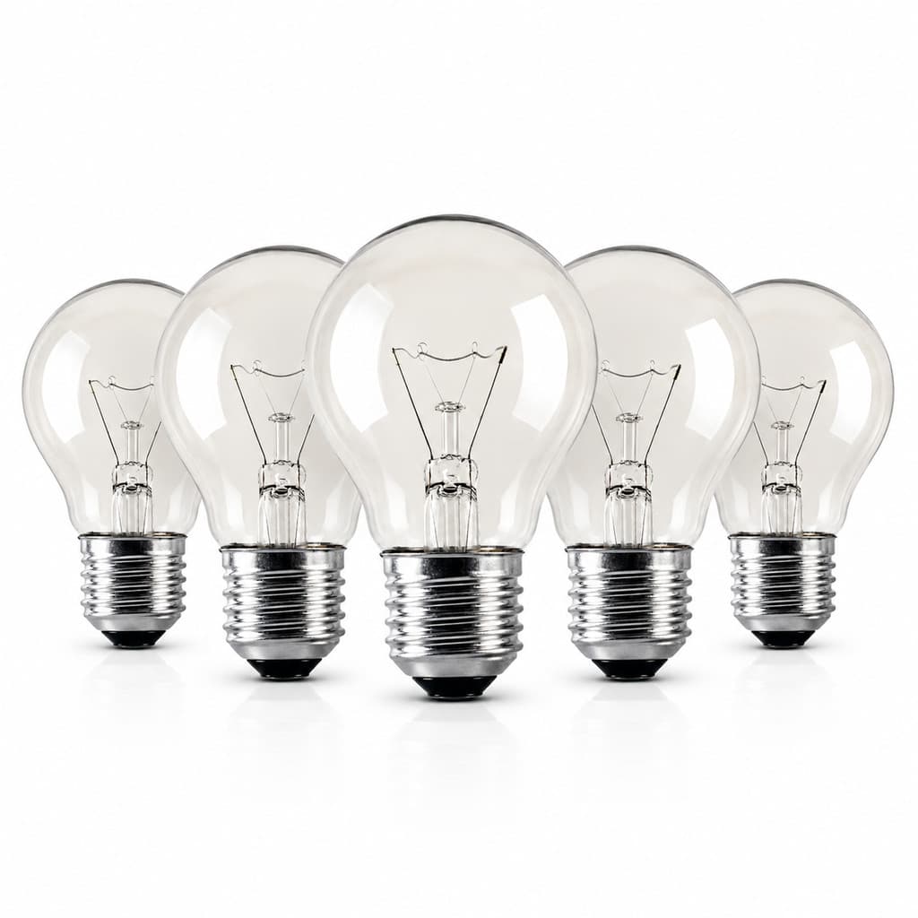 Lâmpada Incandescente Bolinha E27 15w Transparente 5 Peças