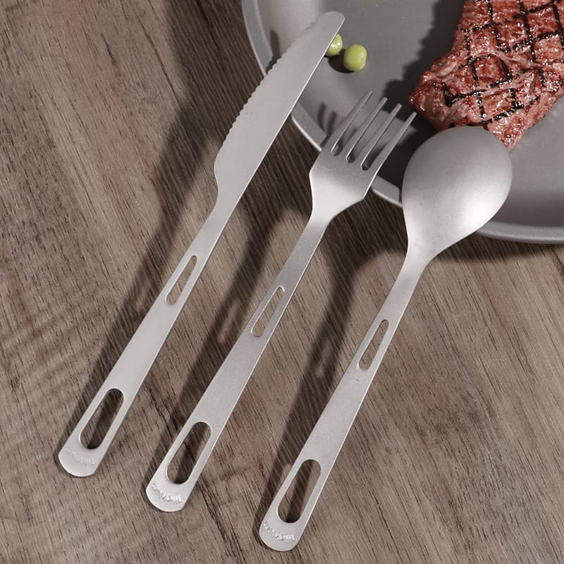 Faca de titânio puro garfo colher viagem doméstica portátil utensílios de mesa ao ar livre saudável antibacteriano pauzi