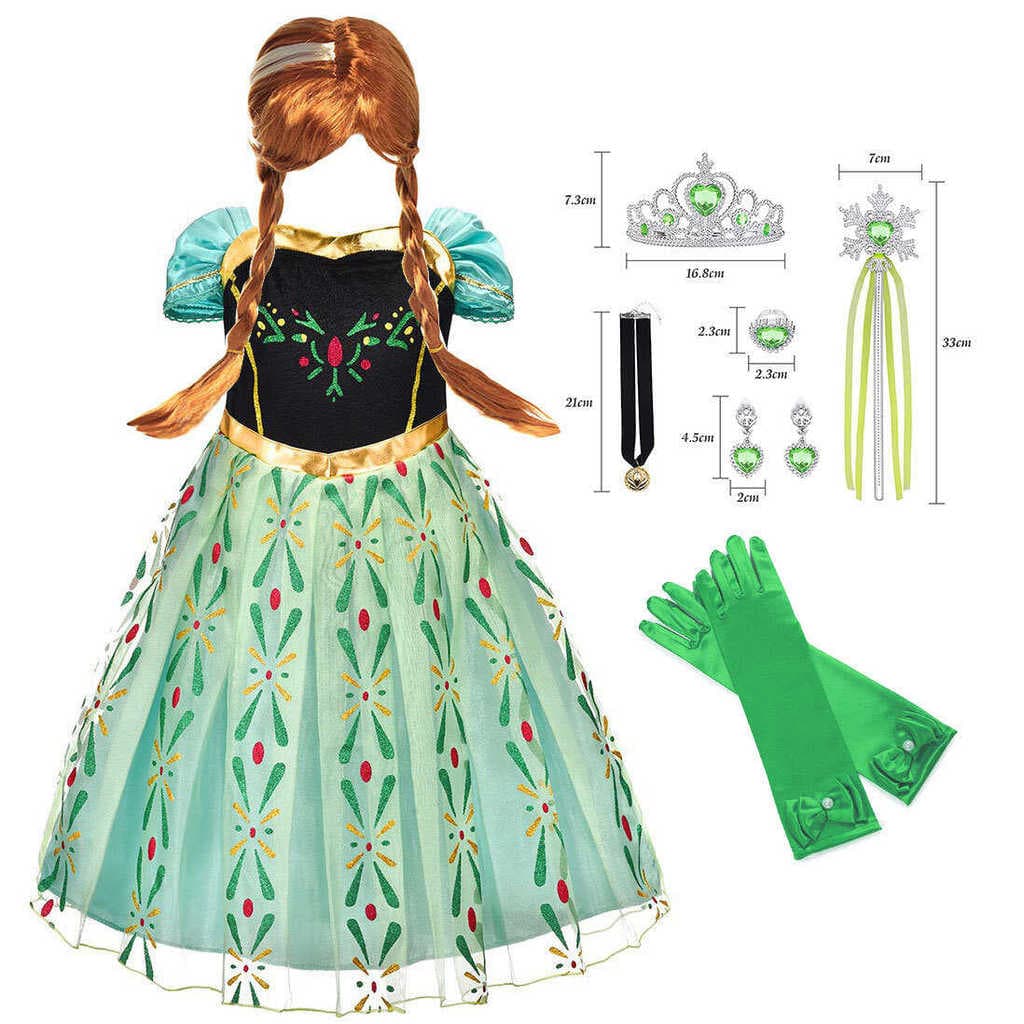 Frozen Elsa Anna Princesa Vestido Meninas Vestido Halloween Crianças Traje cosplay