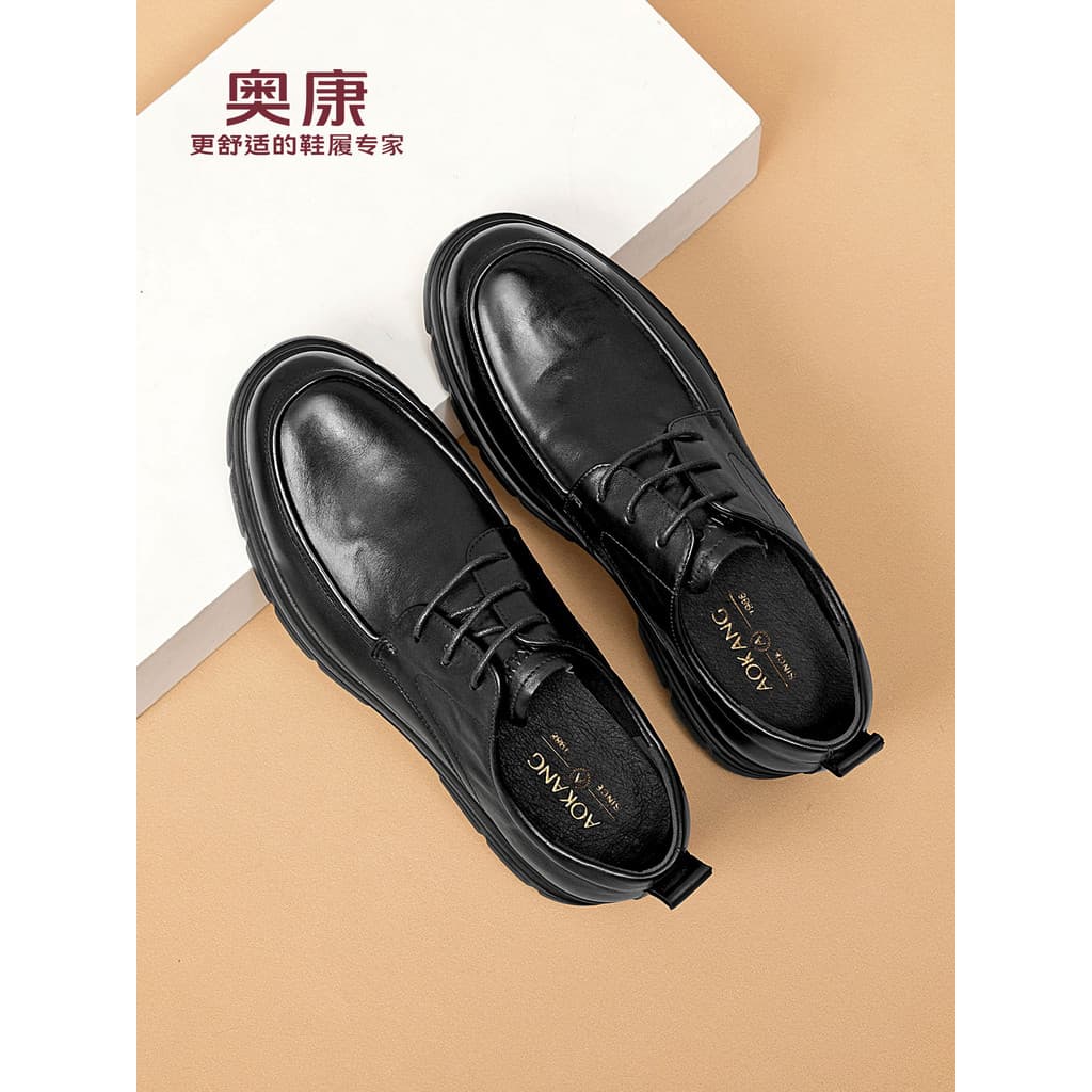 Okcom sapatos masculinos 2026 primavera outono novo estilo de negócios sapatos de couro Formal padrão de embreagem de co
