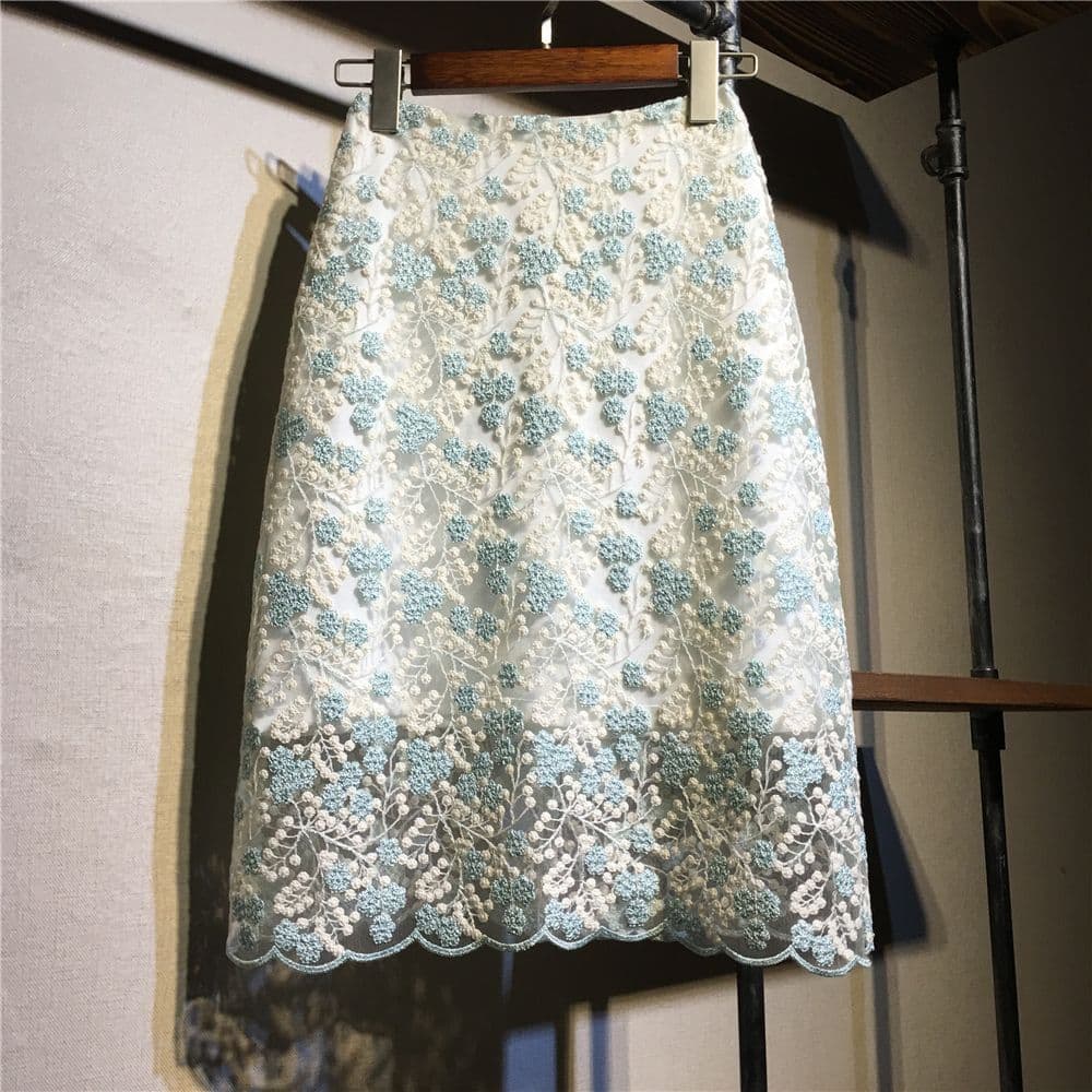 Gaze renda meia saia quadril midi cintura alta meia saia feminina verão saia fada suave malha cinta saia quadril midi al