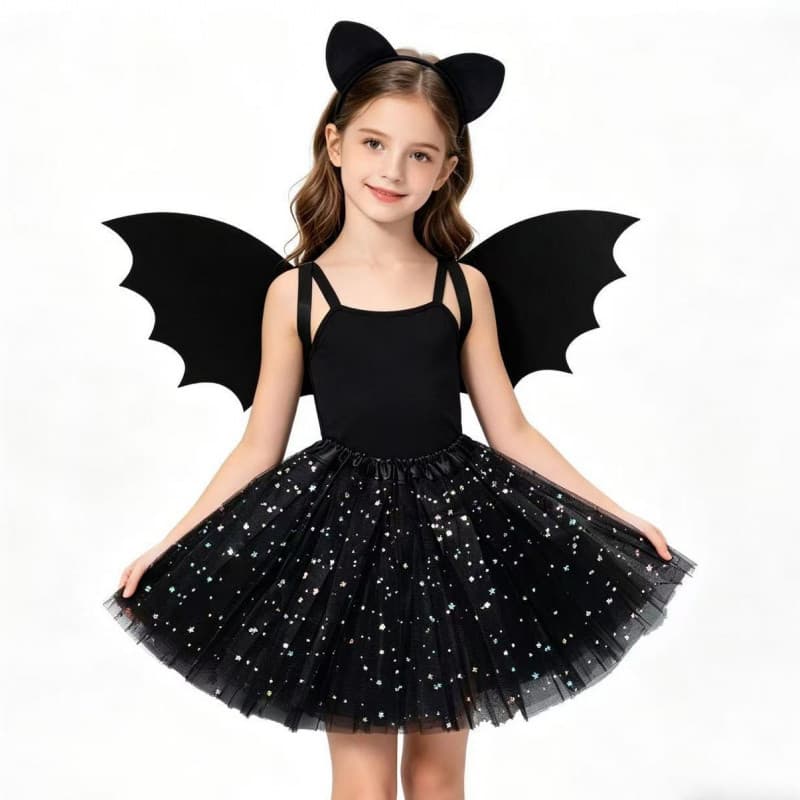 Tiara De Morcego De Halloween Com Conjunto De Asas , Chapéu Para Apresentações De Férias Infantis , Adereços De Cosplay