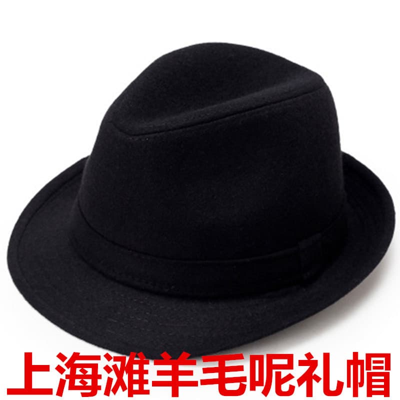 Chapéu masculino inverno lã chapéu superior engrossado outono inverno meia-idade idosos pai Jazz chapéu masculino invern