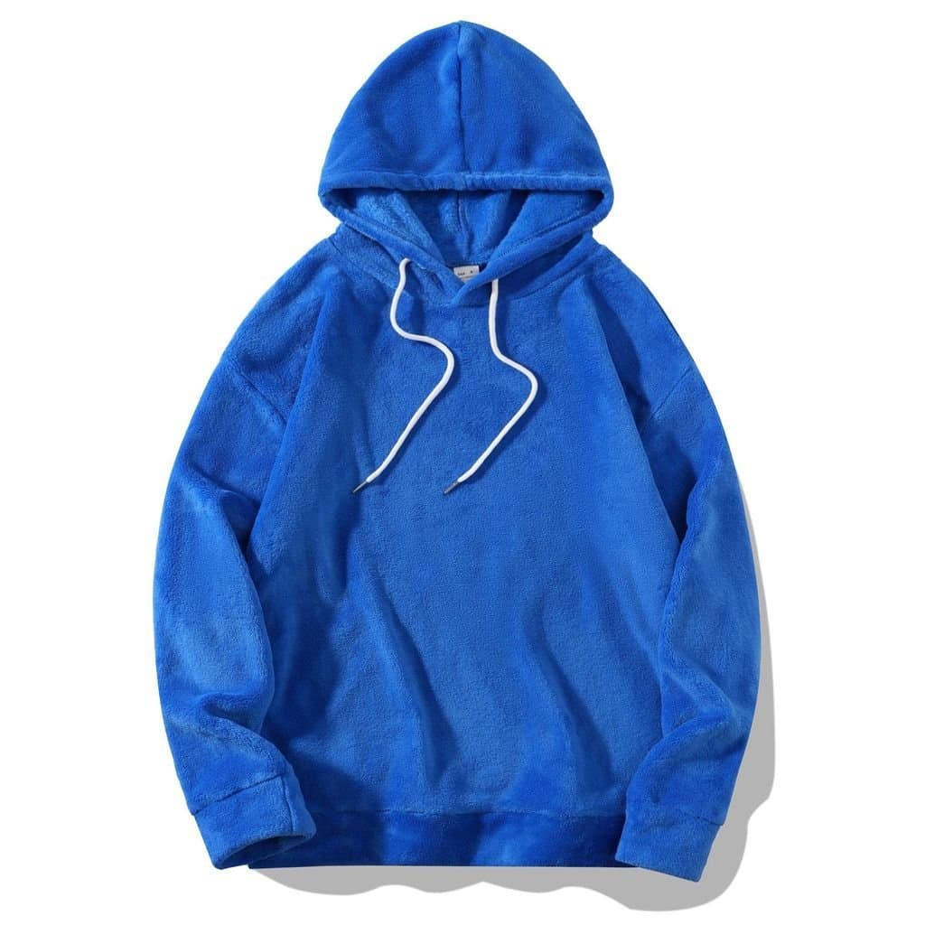 Tamanho europeu Cross-Border outono inverno masculino solto moletom com capuz Casual Coral velo quente pulôver jaqueta.