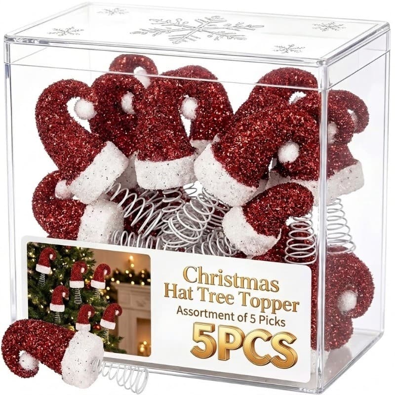 1/3/5 Unidades Mini Topper De Árvore De Natal-Fornecimento De Festa De Feriado-Decoração Leve De Topo De Festival-Com An