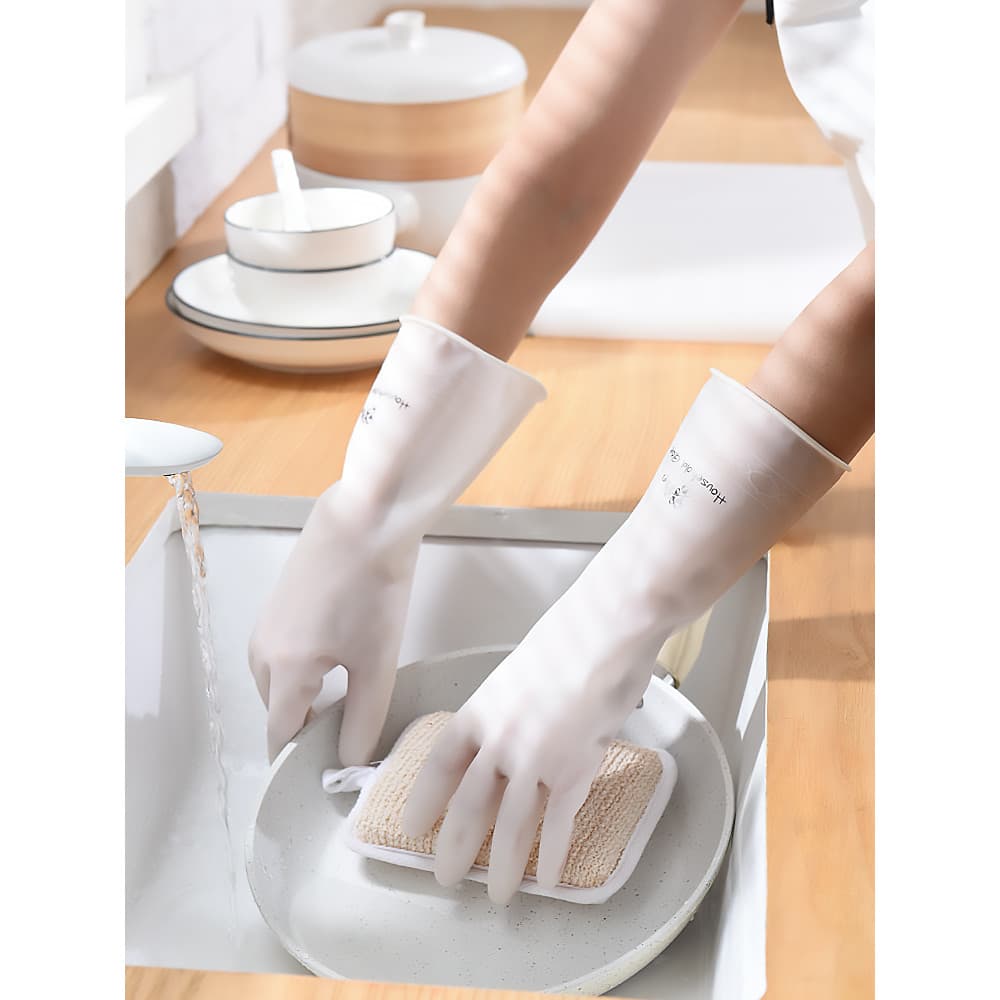 Cozinha luvas de lavar louça mulheres borracha à prova dwaterproof água limpeza doméstica ferramenta útil trabalho domés