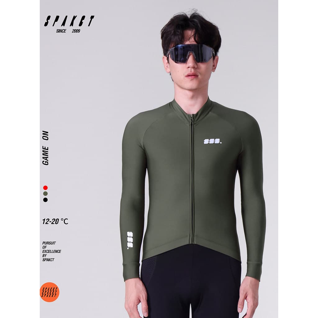 Camisa de ciclismo Spike Fleece outono inverno 12-20°Roupas quentes de ciclismo masculinas e femininas - GAME ON