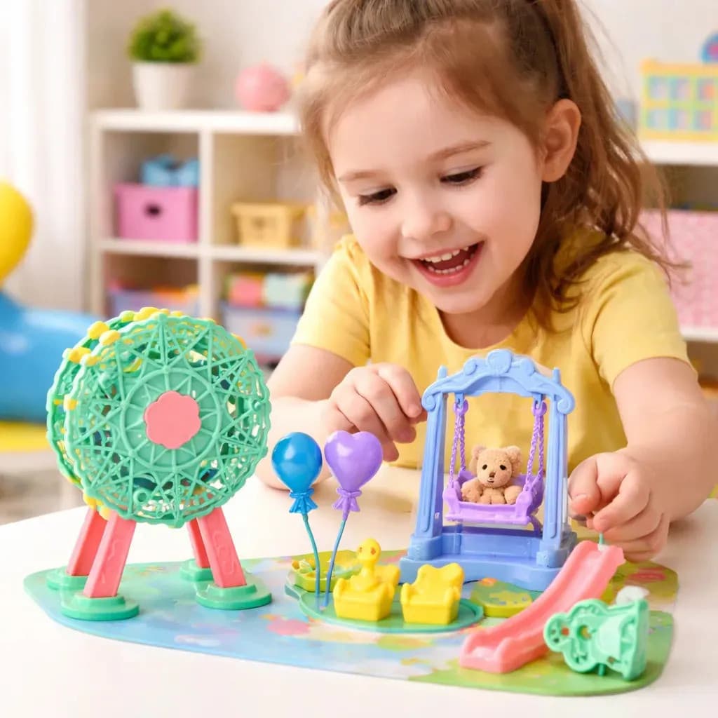 Mini Parque Diversão Paraíso Playset Acessórios Infantil