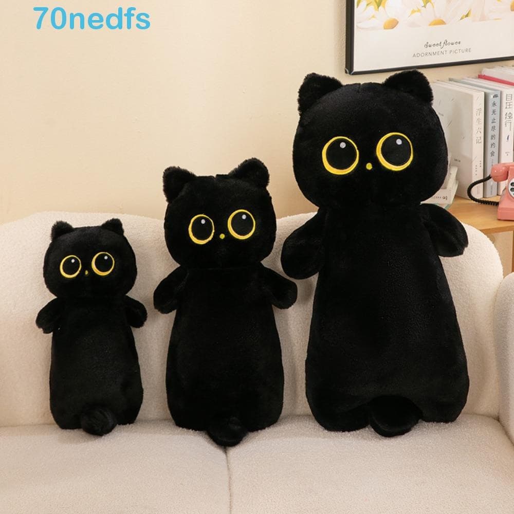 NEDFS Pelúcia De Gato Siamês Preto , Gigante Longo De Desenho Animado De Algodão PP , Travesseiro De Reforço De Animal M