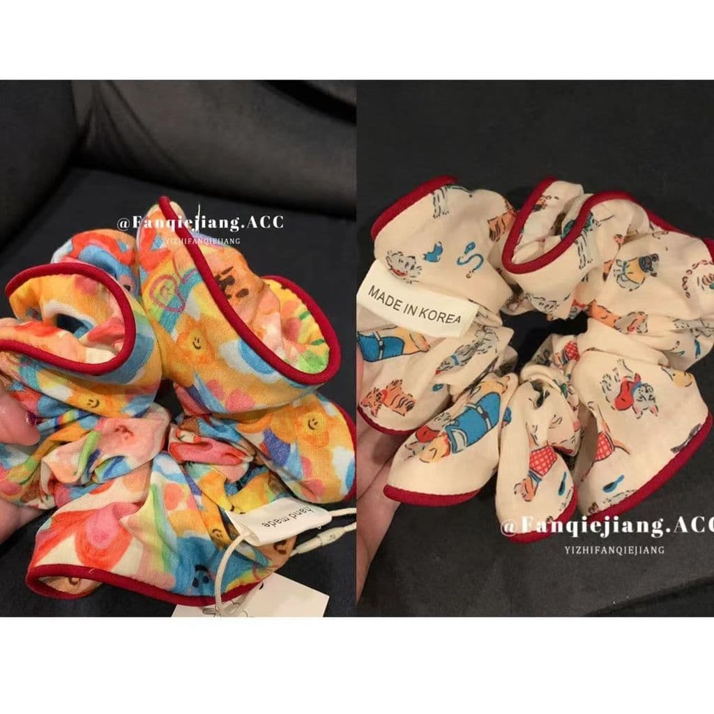 Japonês coreano ins estilo dopamina Scrunchy bola anel de cabelo bandana feminino High-End bandana influenciador 2023 no