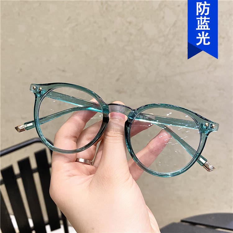 Anti-azul luz arroz unhas óculos planos redondos 2021 novo estilo versão coreana feminino na moda Retro óculos quadro in