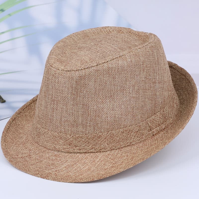 Chapéu de homem velho masculino primavera verão chapéu de sol pai legal chapéu de linho chapéu superior de meia-idade id
