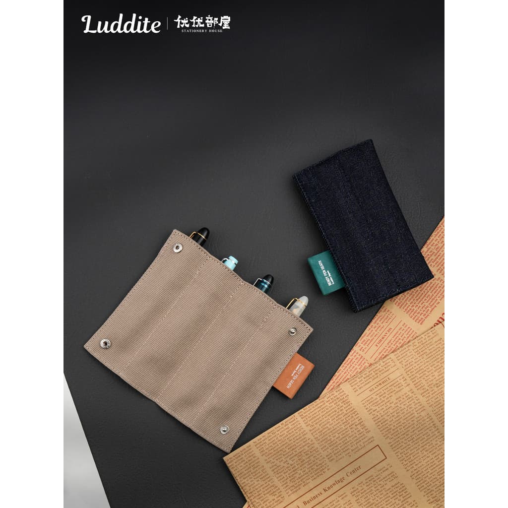 Japão Luddite lona denim denim caneta cortina de armazenamento portátil High-End caneta assinatura estudante saco de pap