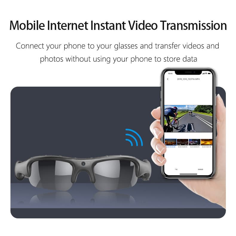Novo produto Câmera esportiva com óculos externos 2k HD, interconexão de celular WIFI, câmera de ciclismo, gravação de v
