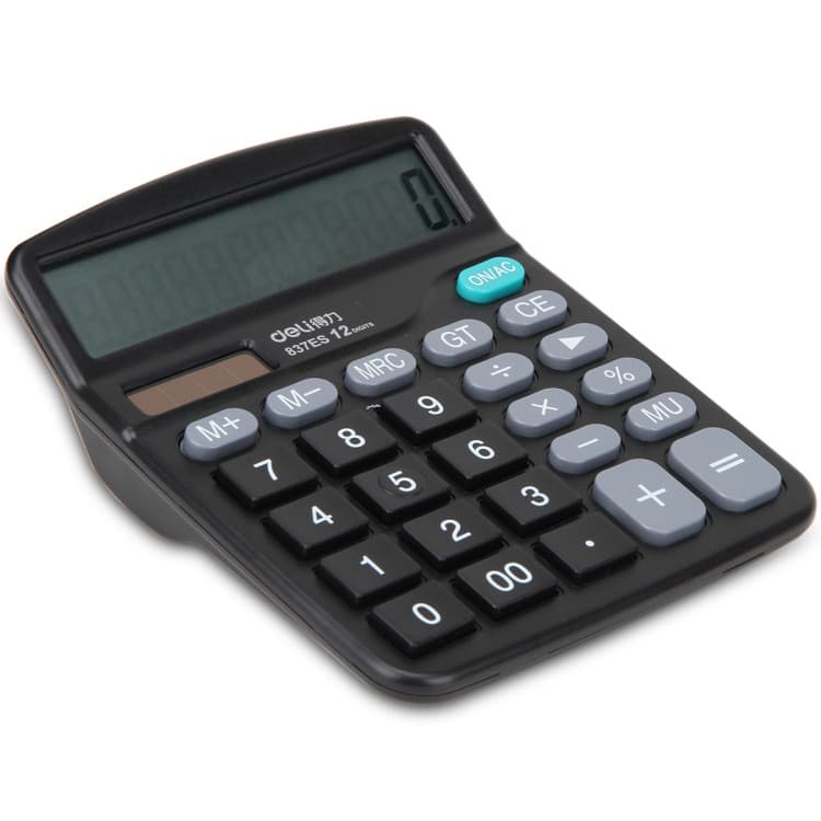 Calculadora Deli 837 Deli 837 Calculadora Computador de 12 bits Deli Office Calculadora de energia dupla