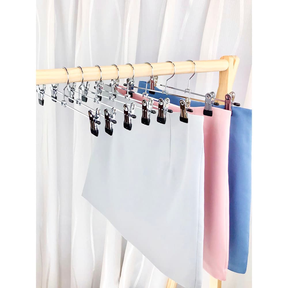 30cm galvanoplastia anti-deslizamento calças rack clipe forte não-marcação de aço anti-ferrugem cabide superfície do cav