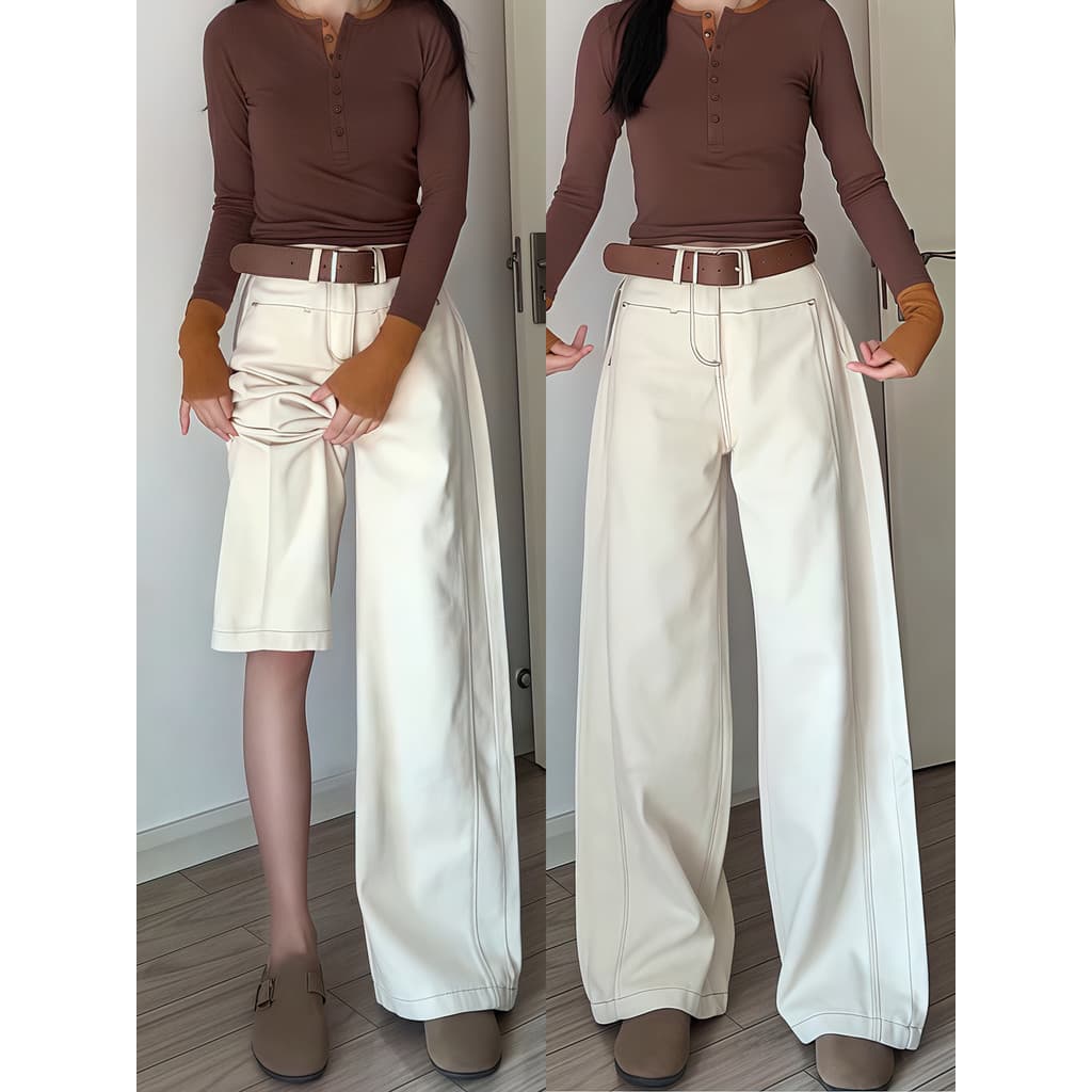 Calças brancas Machete Jeans feminino Plus Size gordura mm capa virilha solta calças retas outono forma pêra corpo calça