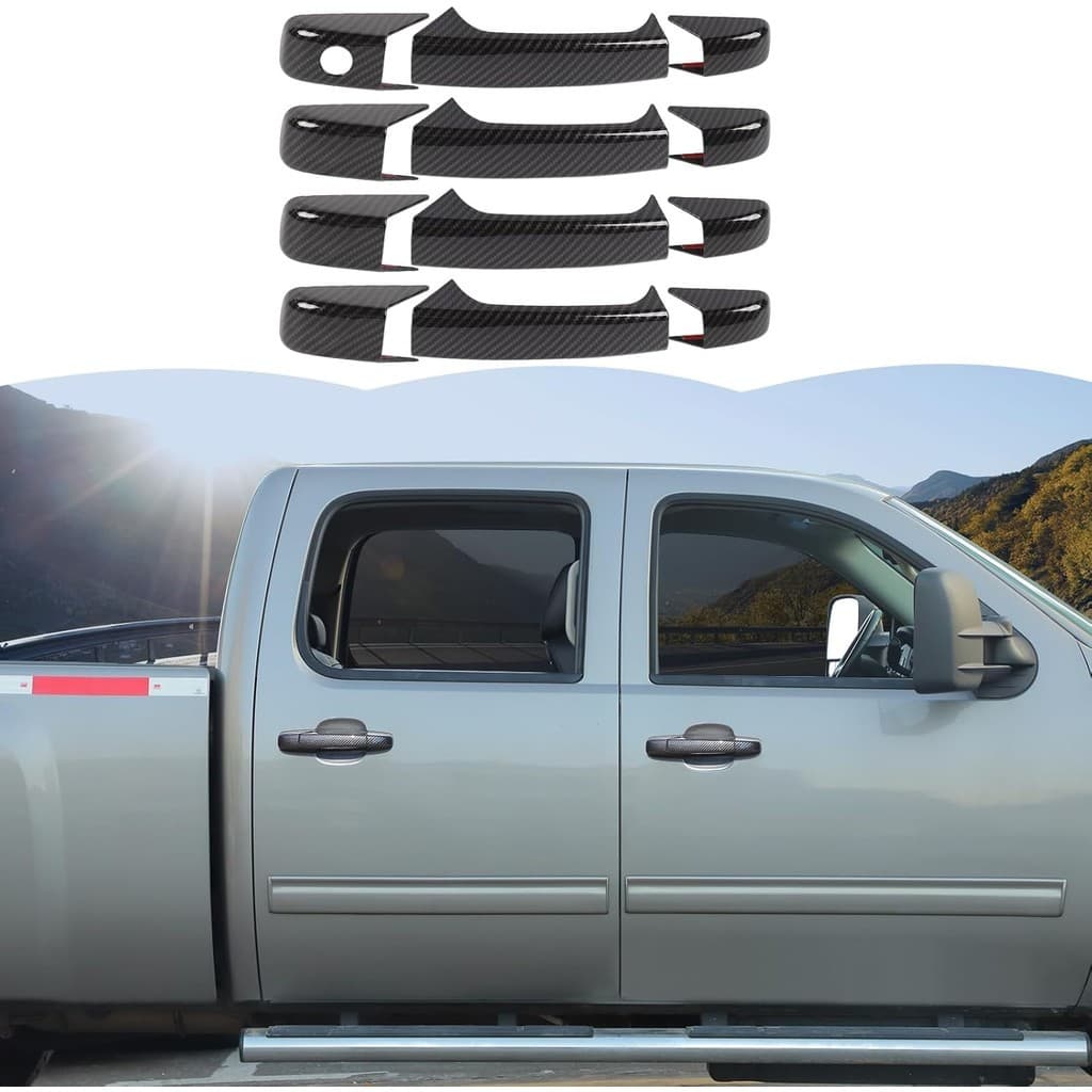 RT-TCZ Tampa Da Maçaneta Porta Guarnição Decoração Acessórios Externos Para Chevy Avalanche/Suburbano/Tahoe/Silverado 20