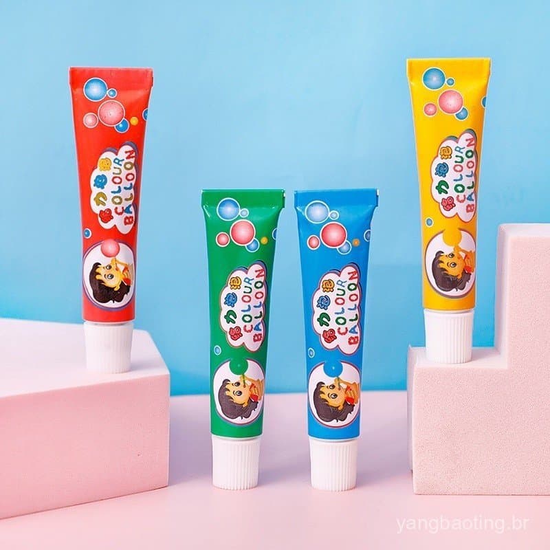 6pcs Brinquedos De Cola De Bolha De Ar Para Crianças Billy Blowing Ball Brinquedo Mágica Bubble Colorido Bola Plástico