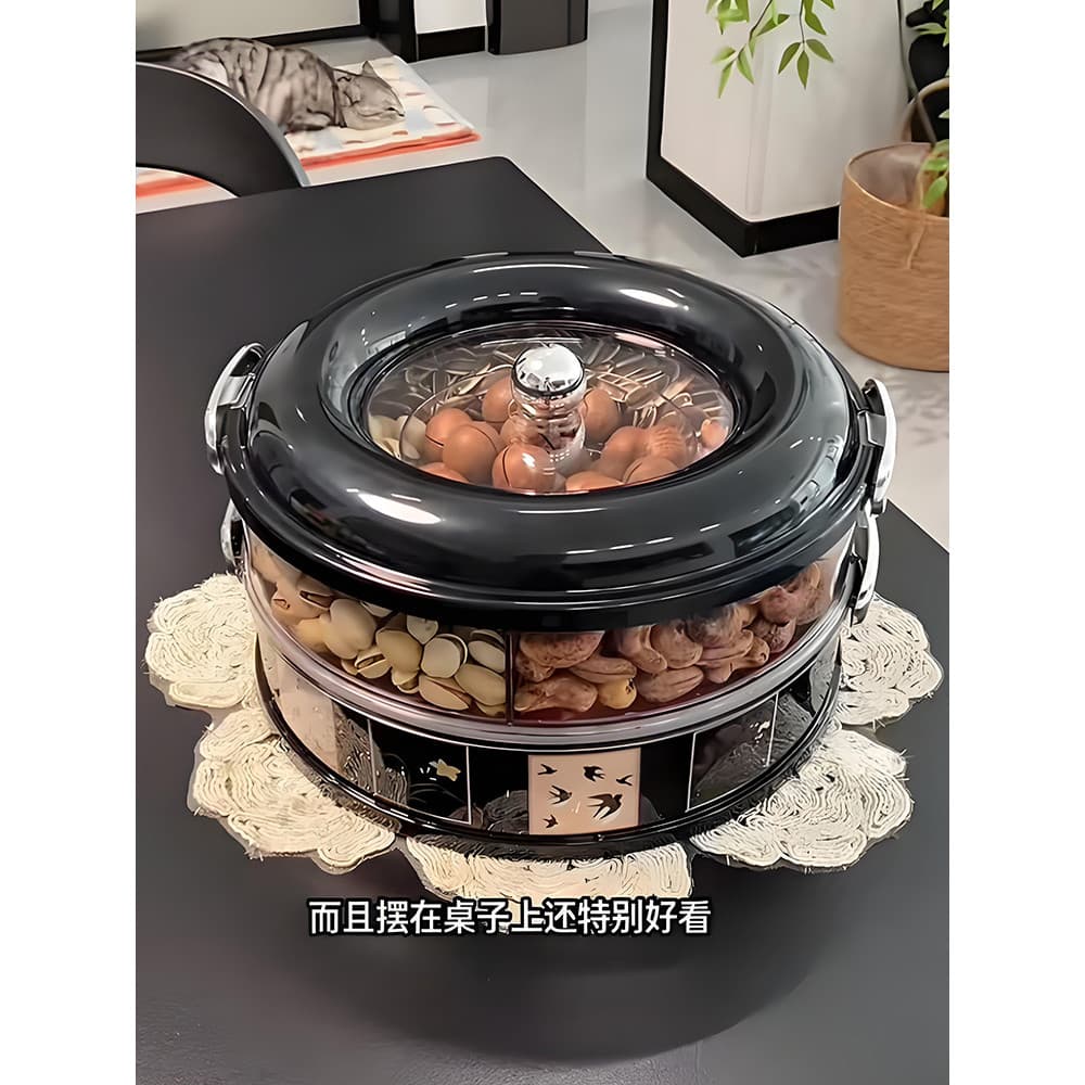 Boa aparência!Prato de frutas estilo Medieval, mesa de centro para sala de estar, caixa rotativa para armazenamento de n