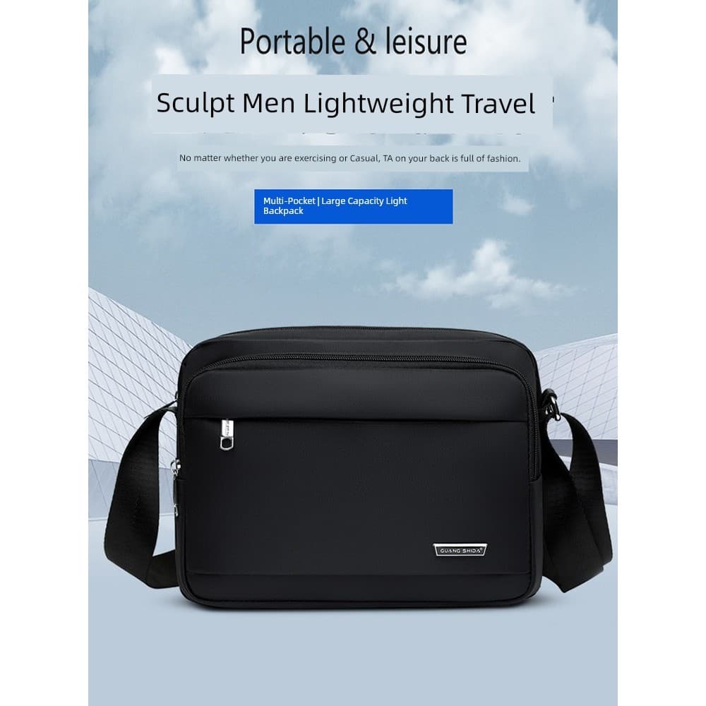 Bolsa masculina Casual bolsa multicamadas bolsa de ombro masculina mochila masculina bolsa transversal à prova d'água bo