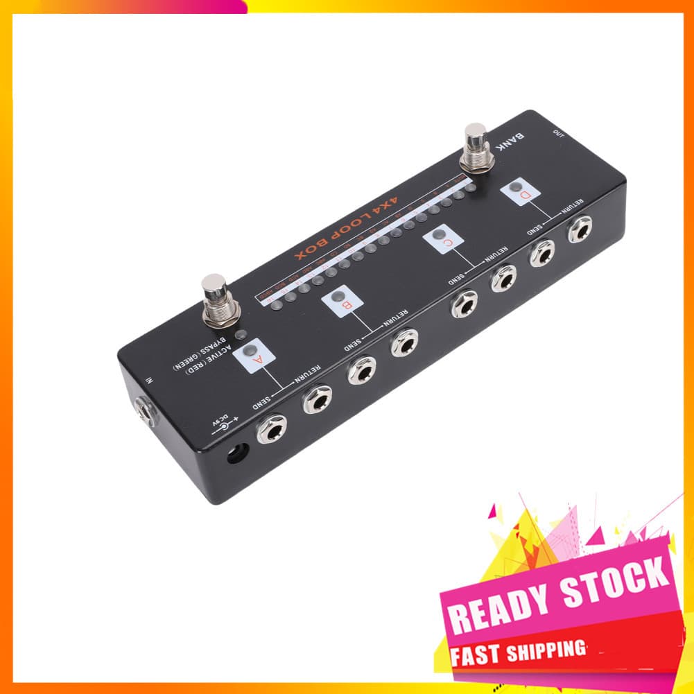 Gfgfgfgg Luocute efeito de guitarra pedal bypass efeitos loops switcher canal caixa 16 predefinições programáveis