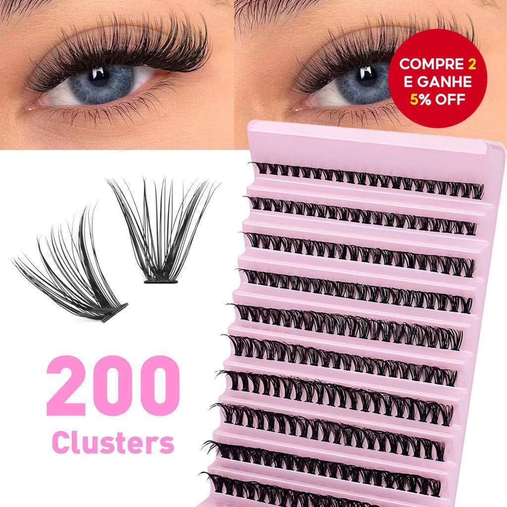 Extensões de Cílios Postiços – Cílios Postiços em Cluster DIY 30D, 40D, 80D, Cílios Postiços em Cluster Único Fino com C