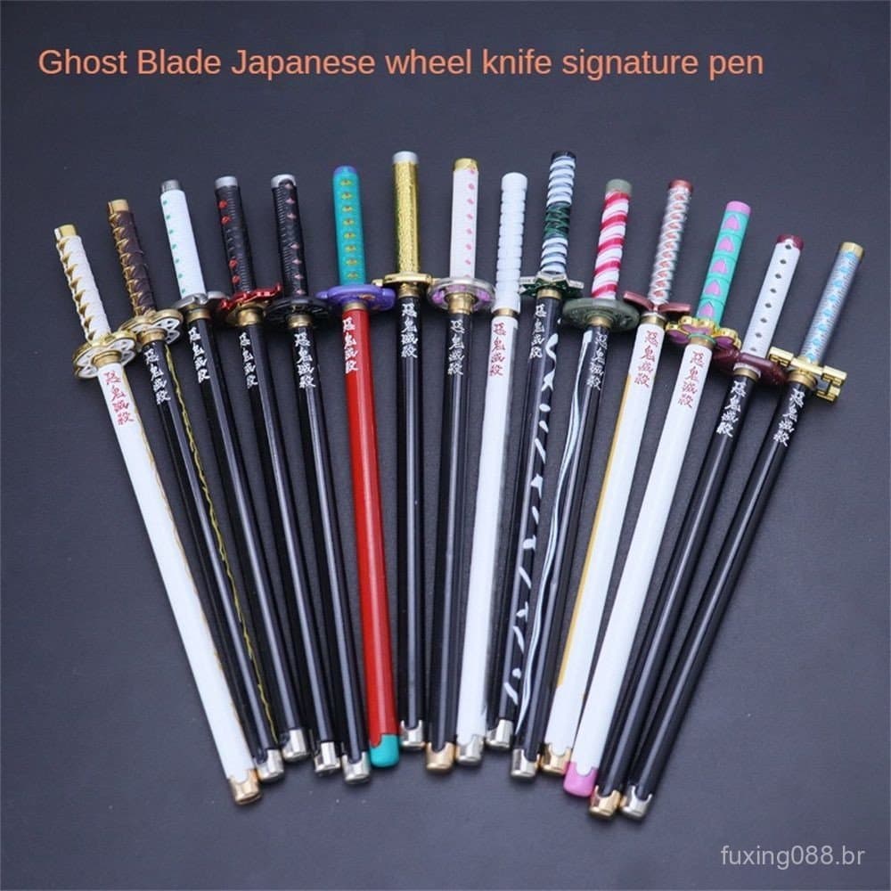 Thoughtful Demon Slayer Gel Pen Japan Anime 0.5mm Black Refill Pen Rack Cosplay Prop Kid Student Gift Signature Pen