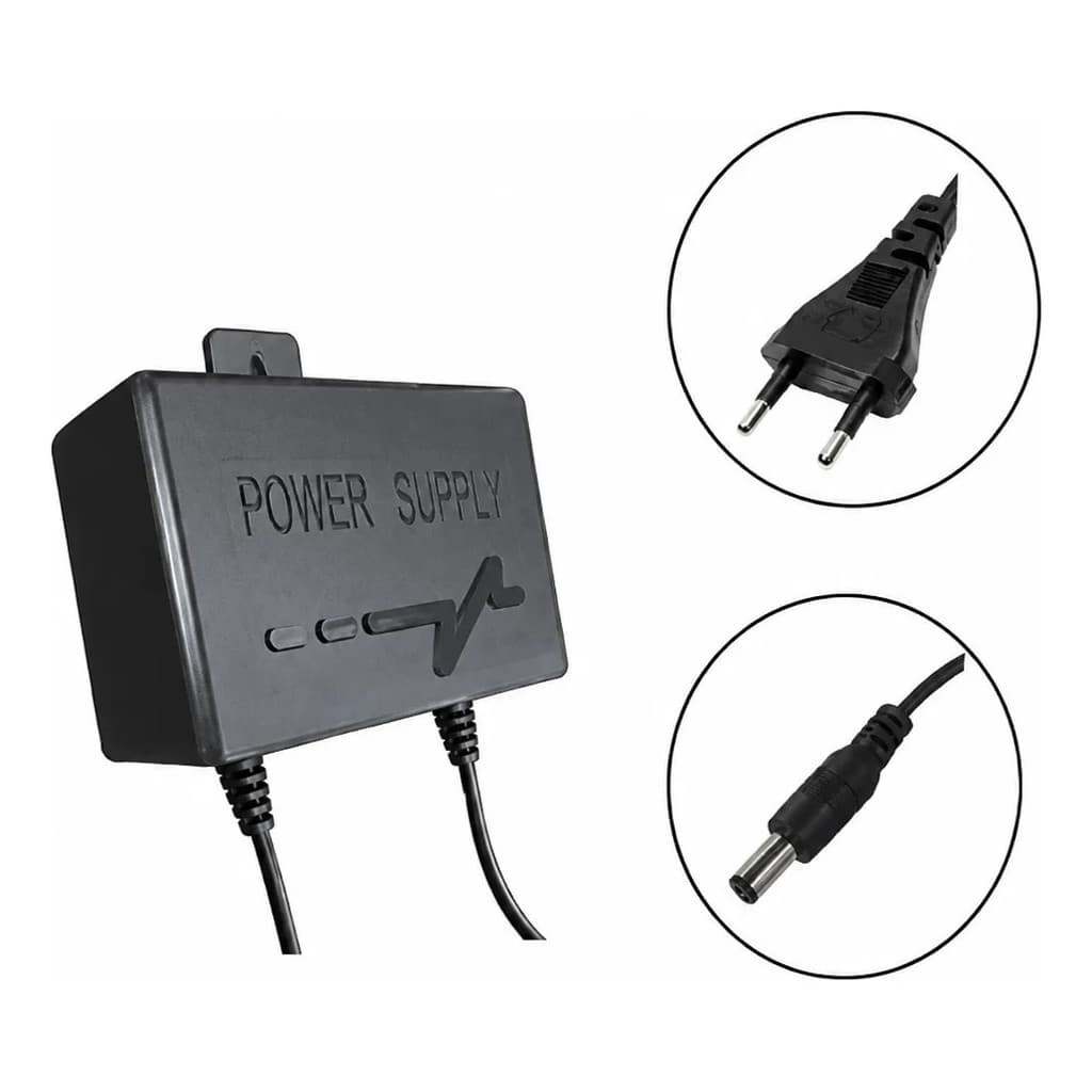 Fonte Para Camera Segurança Externa Pzt Giratoria 12v 2a