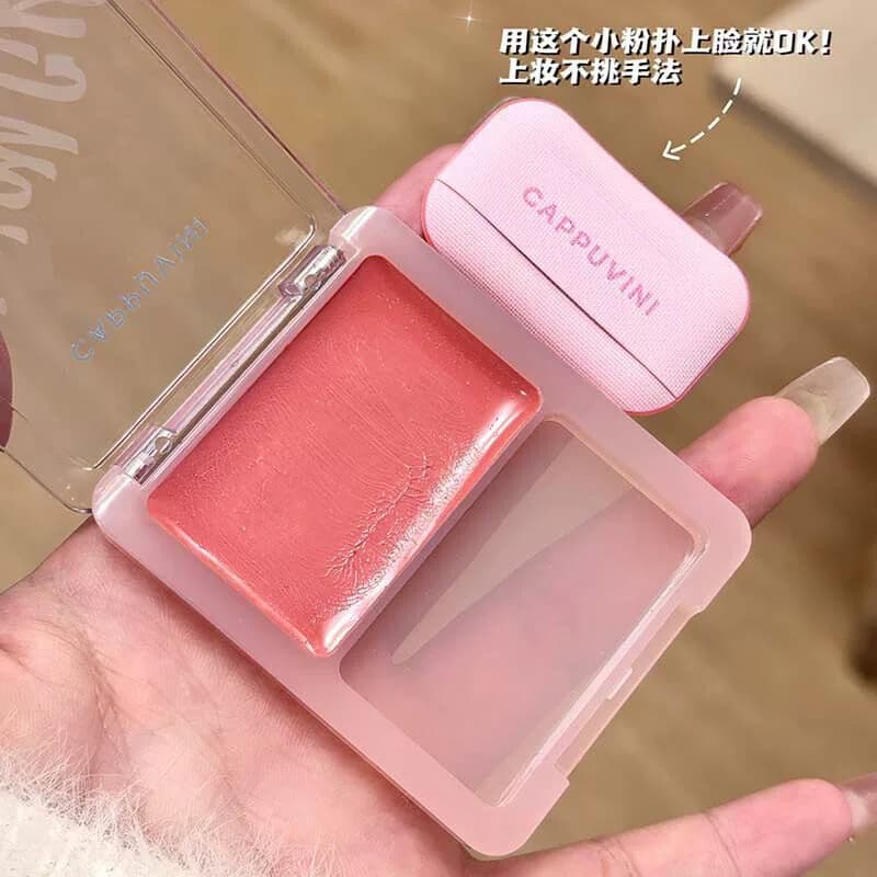 Cappuvini blush creme vitalidade sensação de luz blush creme expansão cor sensação feminina realce tez pó blush