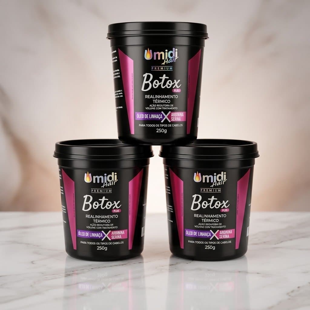 BOTOX PLUS REALINHAMENTO TÉRMICO COM  ÓLEO DE LINHAÇA / ARGININA SERINA 250G UMIDI HAIR PREMIUM