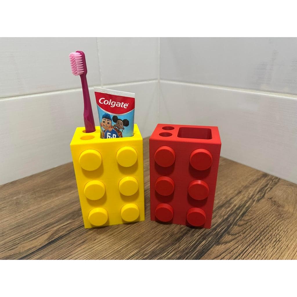 Porta Escova Dente Bloco Lego Porta Escova Banheiro Organizador - 3D Impressão