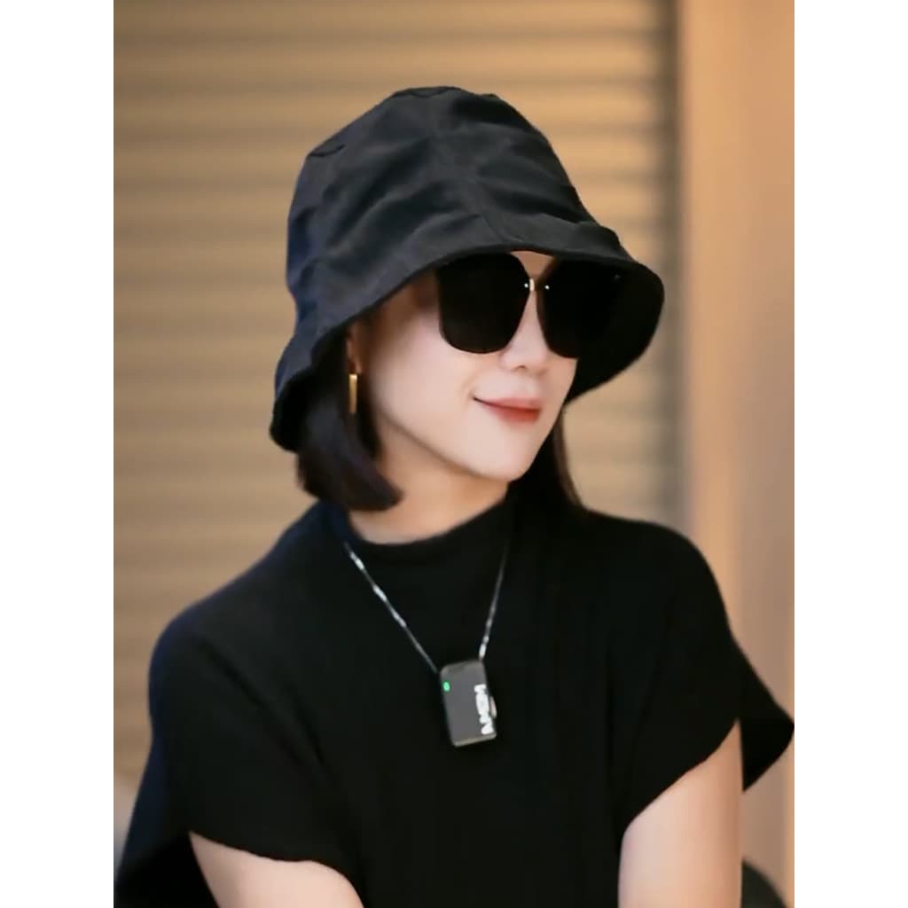 Japonês Retro plissado balde chapéu feminino All-Match Casual rosto literário pequeno veludo bacia chapéu simples rosto