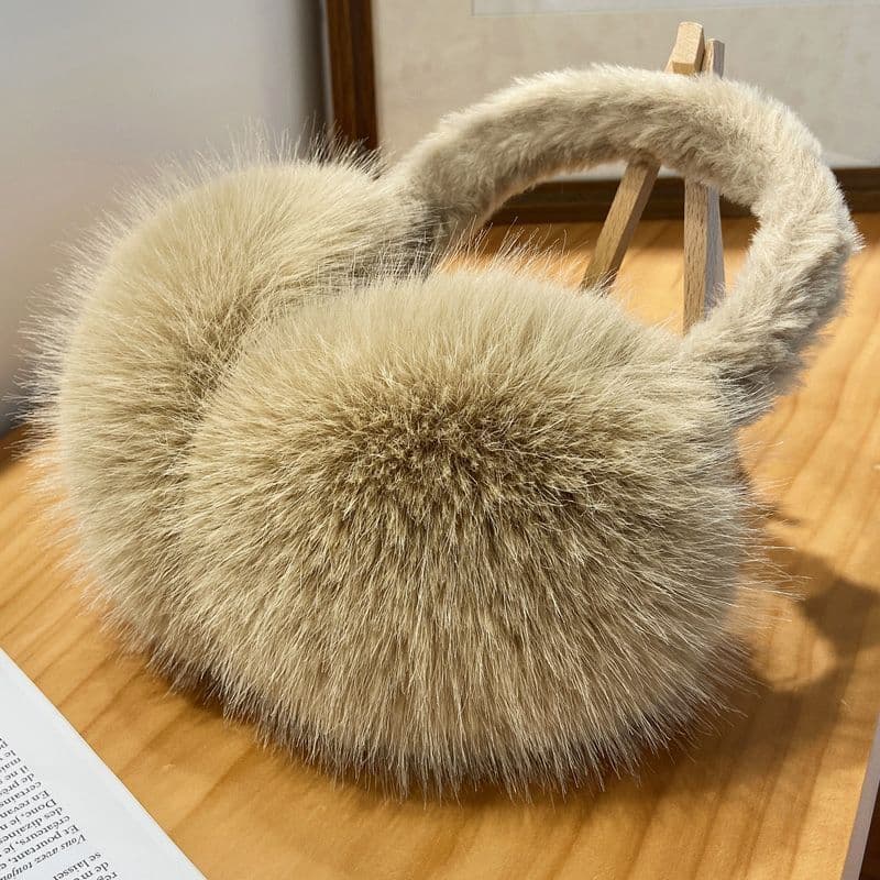 Protetores de orelha de inverno pele de raposa jogar pele de neve imitação de raposa dobrável earmuffs feminino inverno
