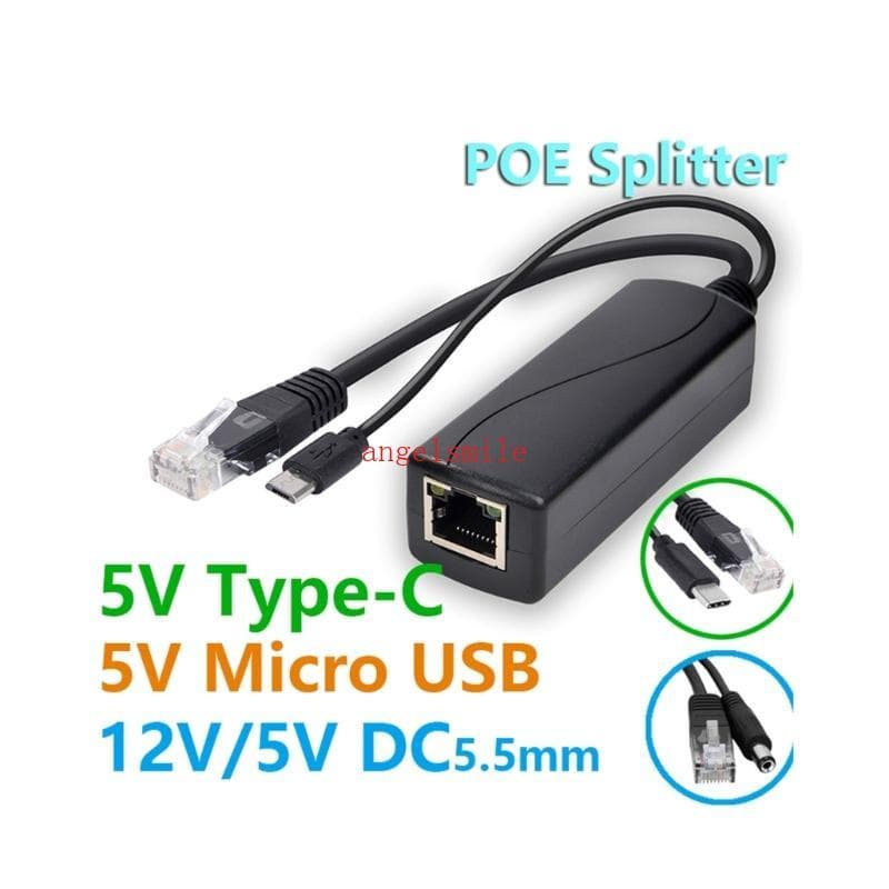 Melhor Divisor POE 5V USB Power Ethernet 48V A 5V Splitter Para Câmera