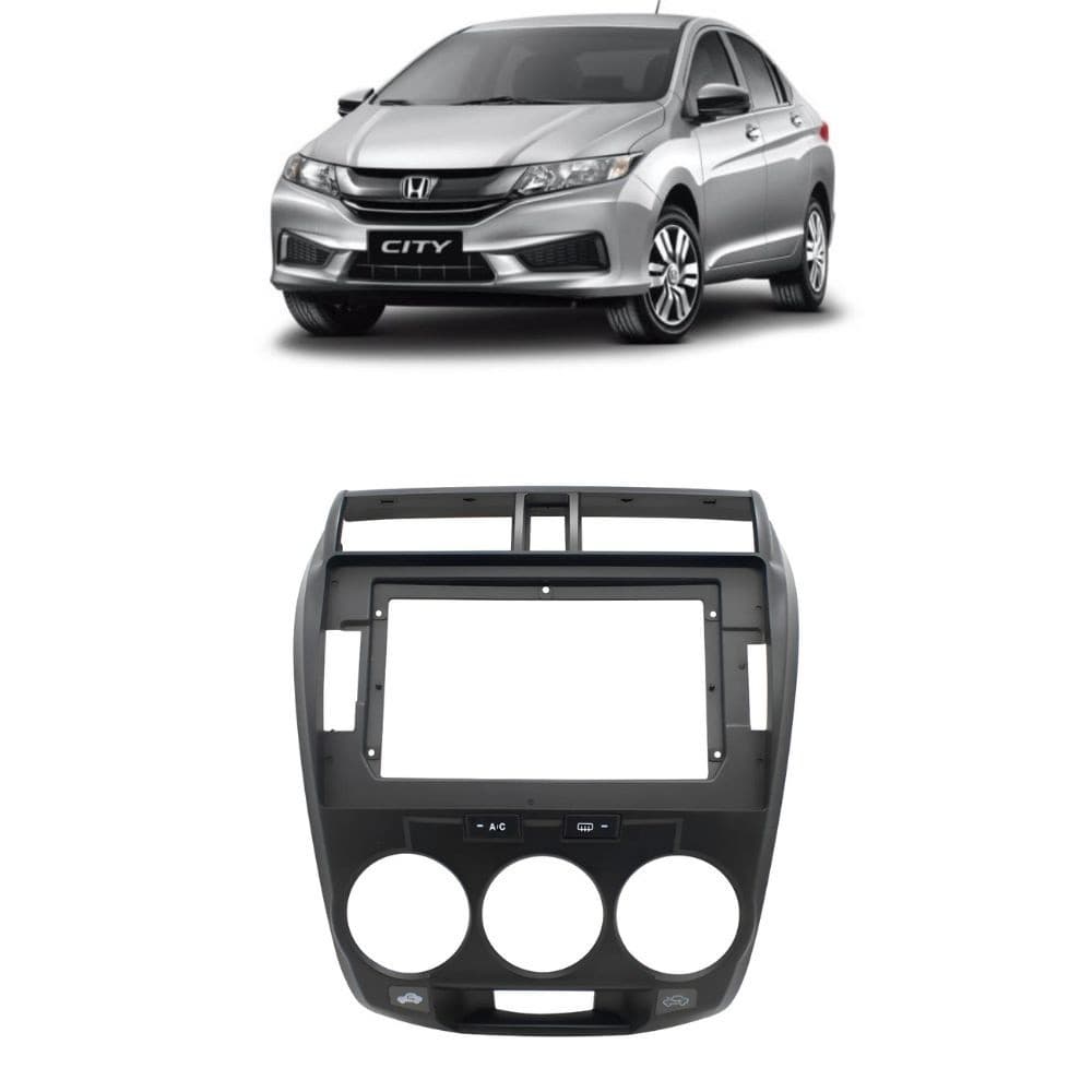 Moldura 10 Honda CITY 2008 a 2014 Cinza Chumbo AC Analógico