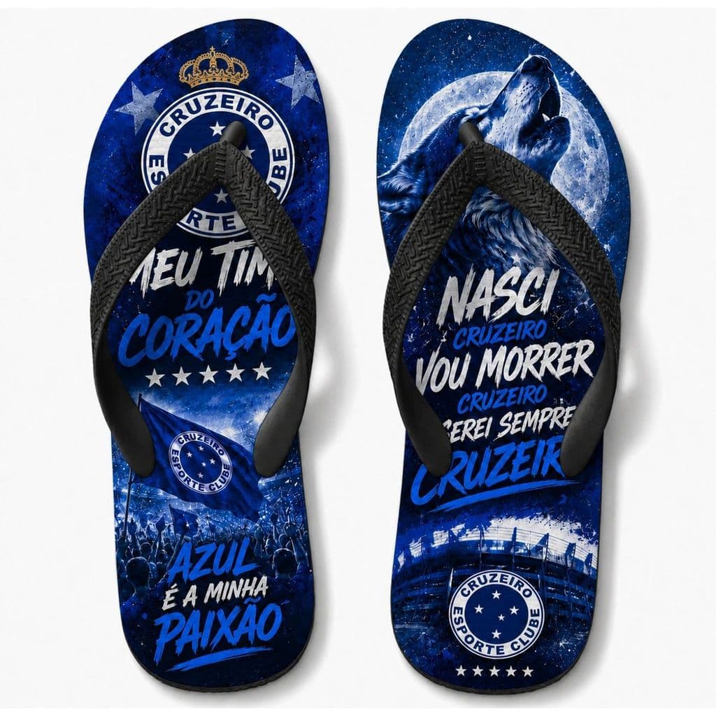 Chinelo Masculino Cruzeiro Varias Estampas