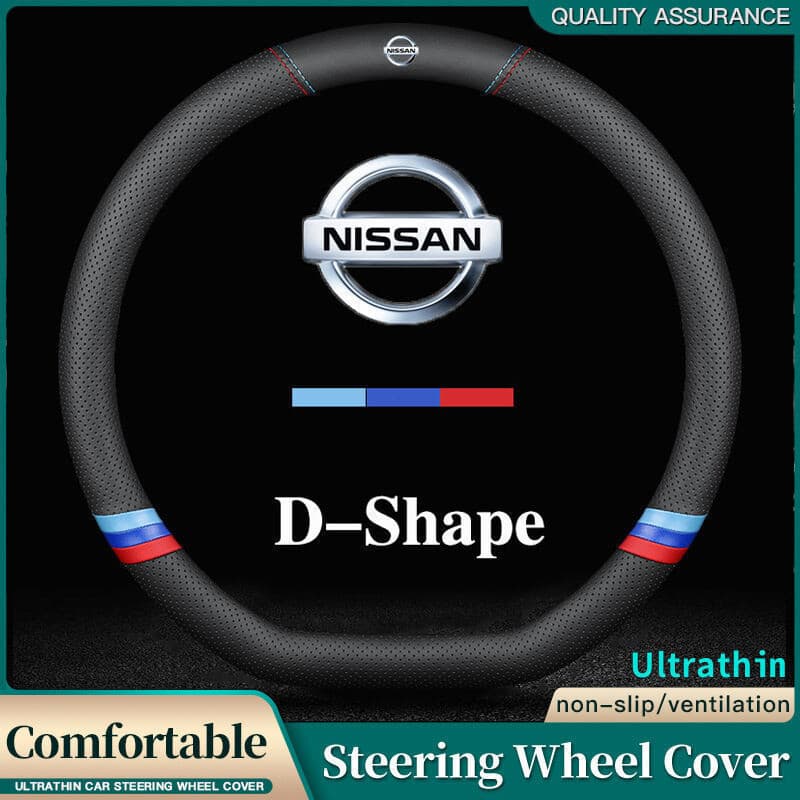 [Novo] Capa de Volante de Couro NISSAN para Almera, X-Trail, Grand Livina, Navara, Serena, Qashqai, Terra, Patrol, Sylph