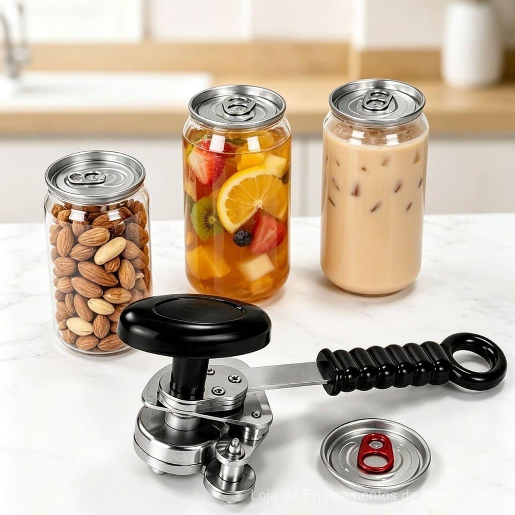 Máquina de Selagem Manual em Aço Inoxidável 54mm Selando Perfeitamente Garrafas PET de Cerveja, Leite e Chá