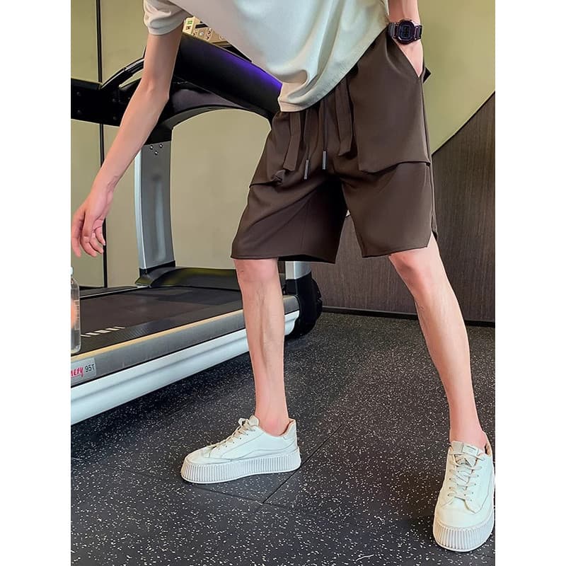 Verão versão coreana Street Wear ins influenciador Shorts soltos calças com cordão masculino All-Match rufião bonito Cas