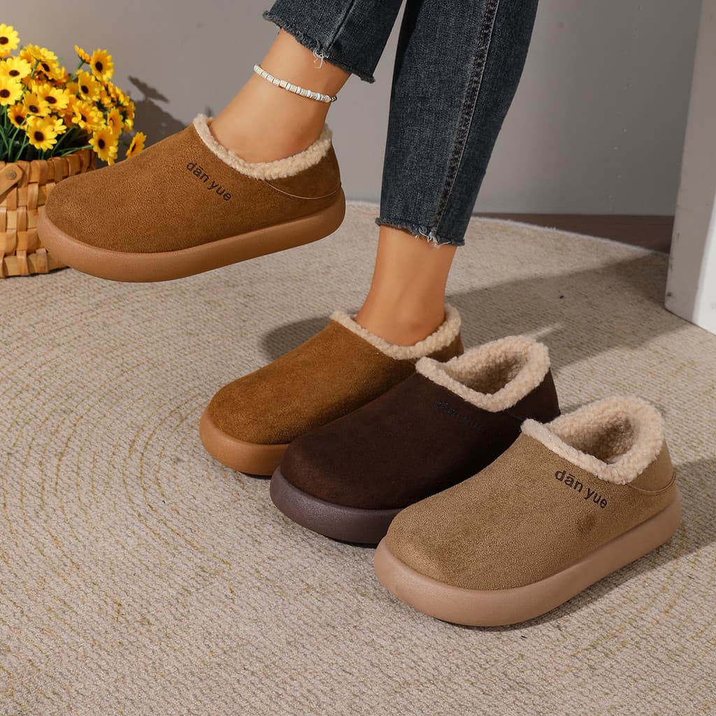 Botas de neve femininas de cano baixo de inverno