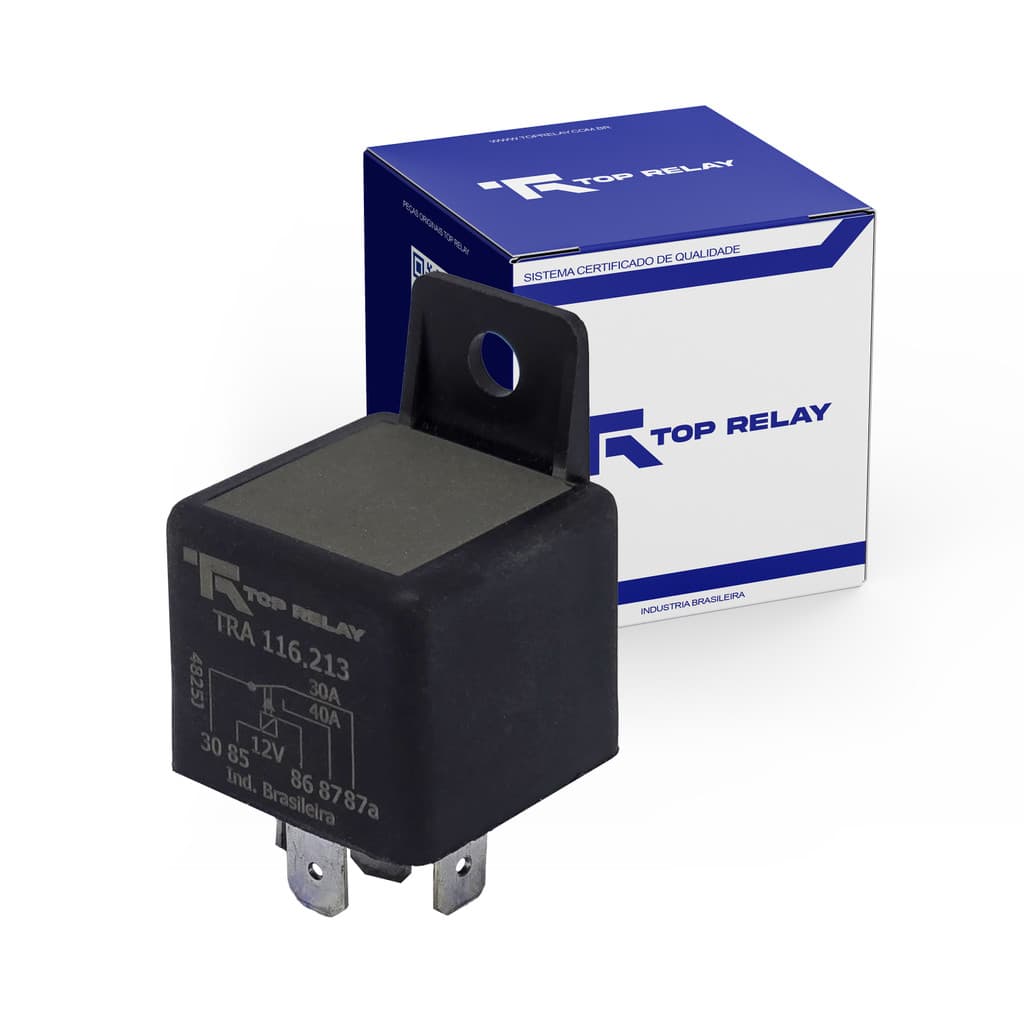 Relê Auxiliar Automotivo Universal 12v 40a 5 Term Tra116213