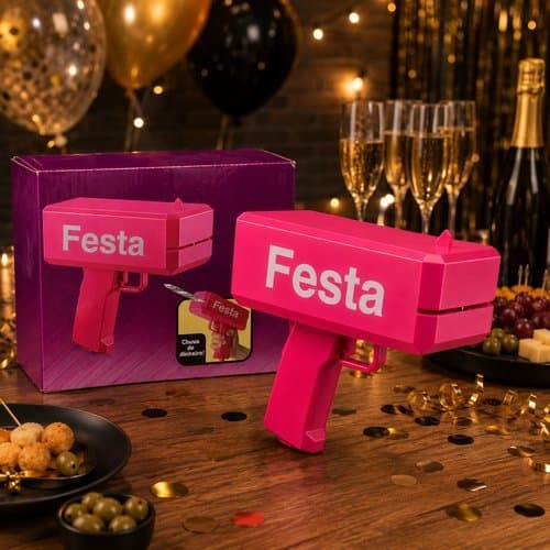 Lança Dinheiro Chuva Notas Rosa Animacao Festa Evento Decoracao Divertida