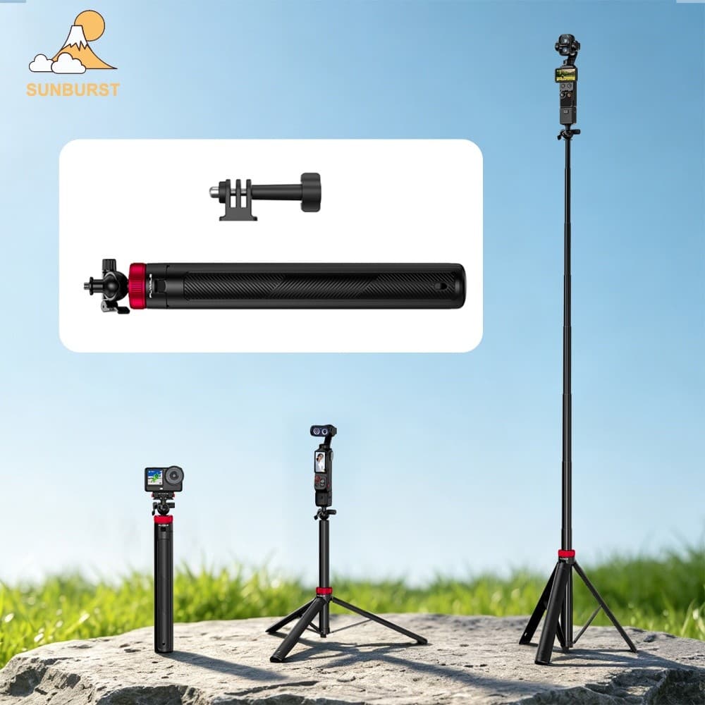 [Sunburst1 . br] Câmera De Ação Selfie Stick Tripé 1.6M Extensível Monopé Bola Cabeça 180 ° Para DJI Pocket 3 4 Pro