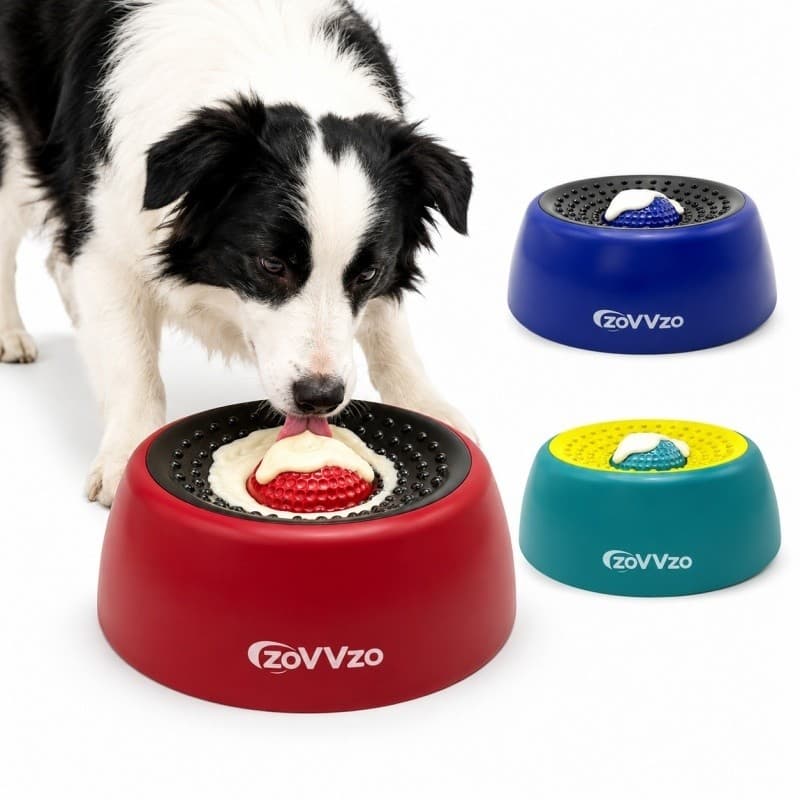 Comedouro Lento Lambedor Zovvzo Bola Giratória Anti Engasgo e Ventosa para Cães e Gatos