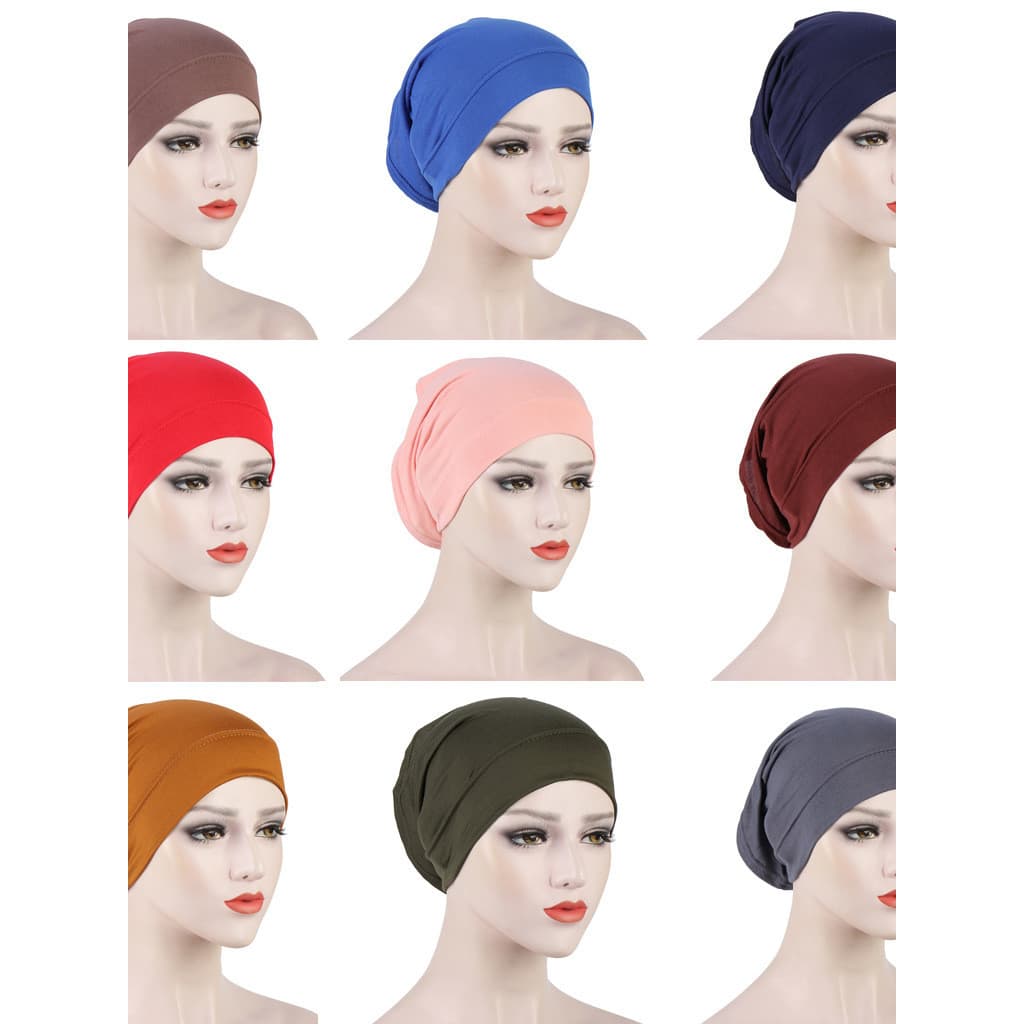 Turbante boné monocromático tubo boné de fundo alta elasticidade leite seda feminino masculino babador boné