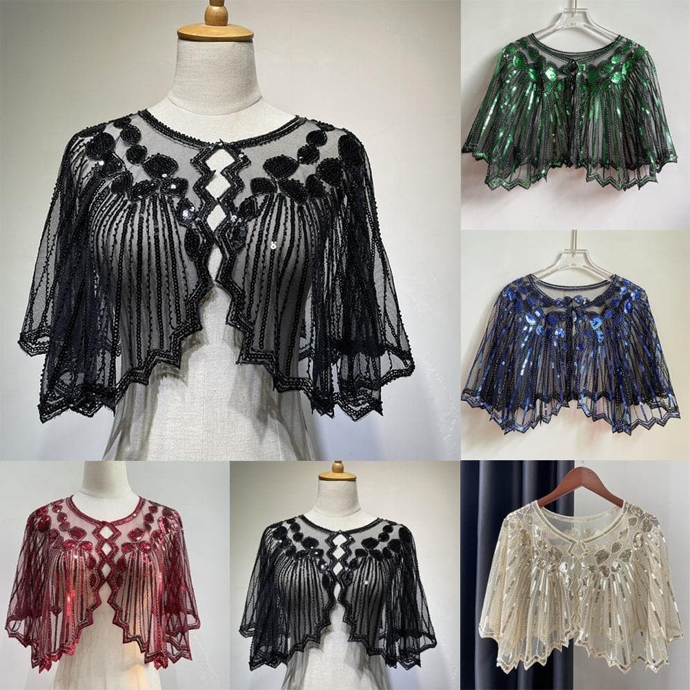 Flapper Xale Moda Casamento Mulheres Lantejoulas Deco