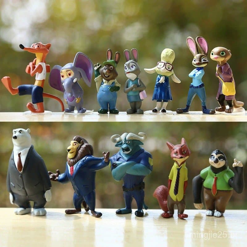 12 Pçs/Set Filme Zootopia Animais Figura De Ação Brinquedo Coelho Judy Hopps Fox Nick Modelo Boneca Crianças Presente