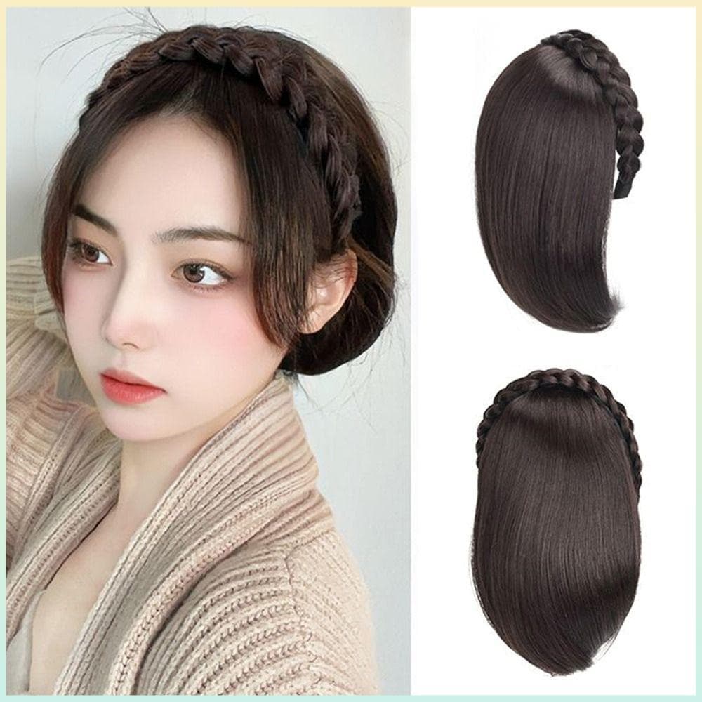Peruca Faixa De Cabelo , Cabeça Sintética Natural , Postiços De Parte Média Invisível Ultraleve Para Mulheres