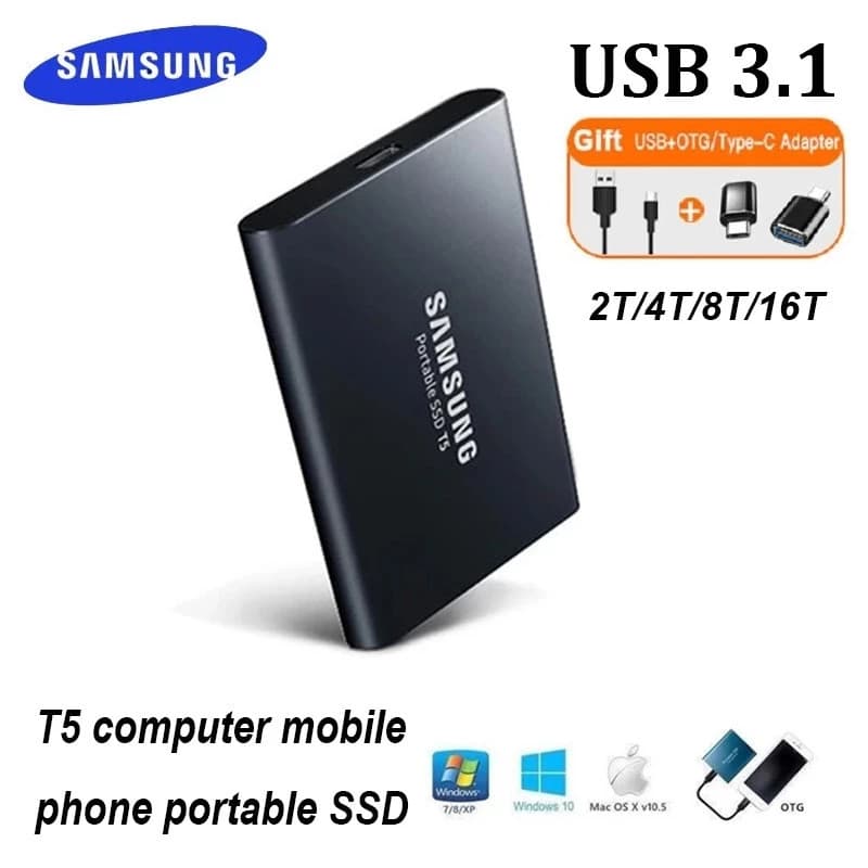 Samsung HD Externos SSD  8TB/16TB/30TB  USB3.0 Externo Hard Drive 4TB  Portable Solid State Drive 1TB/2TB HDD